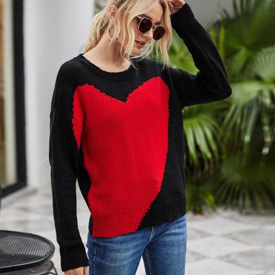 China Fashion Spring Autumn Cotton Women's Round Collar Breathable Long Sleeve 100% Knitted Pullover Sweater for sale