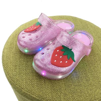 China Other New Fruit 2021 Baby Sandal for Boys and Girls LED Light and Snap Closed Slippers Garden Shoes for sale