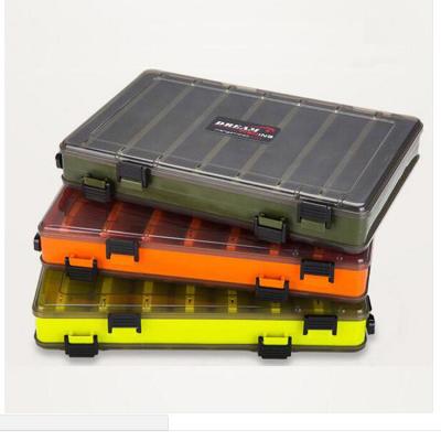 China Fishing Accessories Storage Amazon Hot Selling Waterproof Double Sided Visible Fishing Tackle Container Fishing Lure Hard Box With 14 Compartments for sale