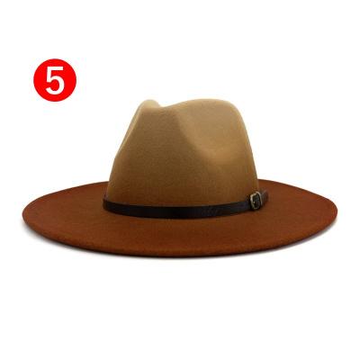 China Wholesale Low Plush Moq Rts Wide Brim Felt Fedora Gradient Colors For Women for sale