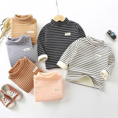 China Hongwin Autumn Children's Plain Unisex Baby Breathable Padded Striped Crewneck Sweatshirt for sale