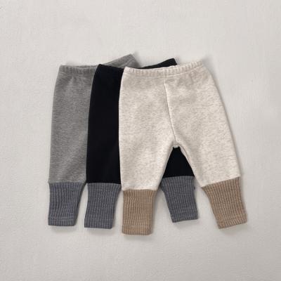 China Hongwin Breathable Winter Thickened Baby Fleece Pants Custom Unisex Organic Cotton Baby Long Pants for sale