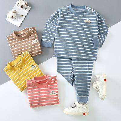 China Hongwin Breathable Newborn Baby Clothing Sets Summer Long Sleeve Knitted Cotton Tops Boys Girls Outfits 2 Pieces Baby Clothing for sale