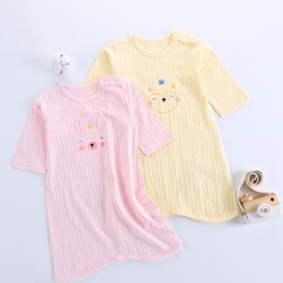 China Hongwin Breathable Stretchy Solid Long Sleeve Top Knitted Knotted Baby Dresses for sale