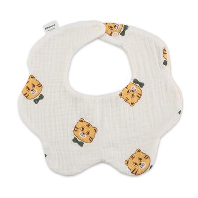 China Hongwin Washable Wholesale Customize Best Suit Double Layers Muslin Newborn Infant Baby Bibs Burp Cloths for sale