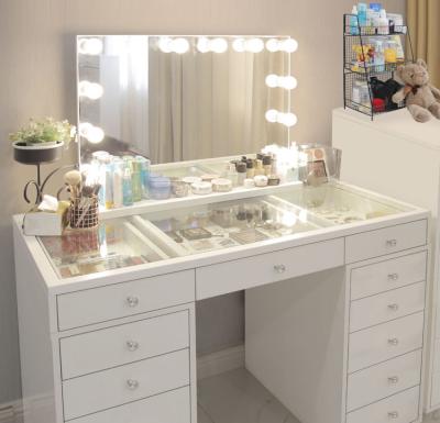 China Fast Delivery Foldable Wooden Bedroom Furniture Vanity Running Dressing Table White Makeup Dresser With Mirror for sale