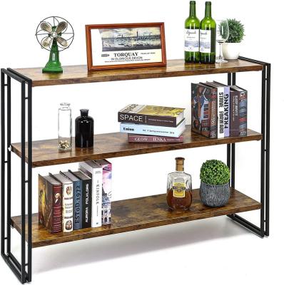 China Furniture Wooden Bookshelf Designer Style (Height)Adjustable Living Room Modern Industrial Bookcase Shelving Book Case for sale