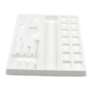 China Bio-degradable Amazing Quality Fiber Pulp Packaging Moulded Pulp Insert Tray Electronics Component Package for sale