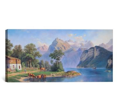 China Beautiful 100% Hand Painted Classical Wall Art Countryside Nature Oil Painting On Canvas For Home Decor for sale