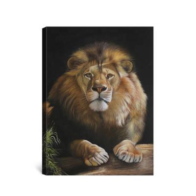 China Large Realistic Modern Realistic Lion Animal Oil Painting For Wall Decoration for sale