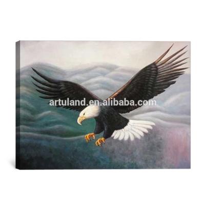 China Realistic Handmade Hot Selling Flying Eagle Falcon High Altitude Hunting Painting For Home Decoration for sale