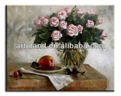 China impressionist glass flower painting designs/mounted flower painting designs for sale