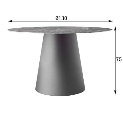 China Hot Sale Eco-friendly and Fashionable Best Carbon Steel Gray Base Bottom Board Round Shape Natural Stone Dining Table for sale