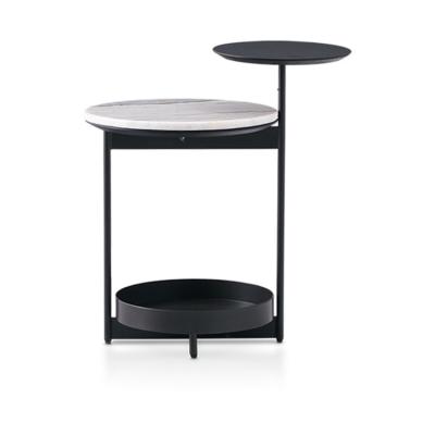 China Custom Wholesale High Quality Multifunctional Carbon Steel Matt Black Frame Elephant White Side Table for sale