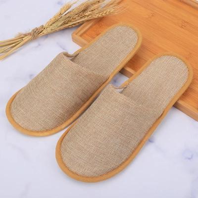 China Hotel Anti-slippery Stock Colorful Canvas Disposable Slipper Jute Anti-skid Unique Indoor Slipper for sale