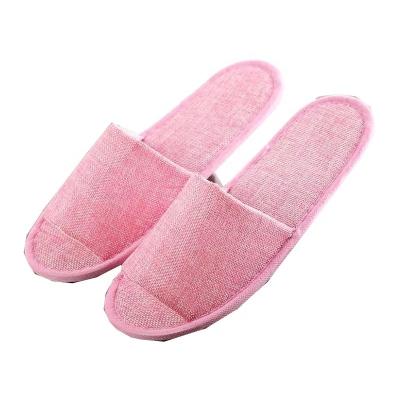 China Jute Indoor Slipper Disposable Canvas Anti-Slippery Non-Slip Unique Open Toes Hotel Slipper for sale