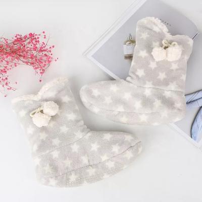 China Woman Anti-slippery Warm Plush Winter Snow Boot Slipper Indoor Sock for sale