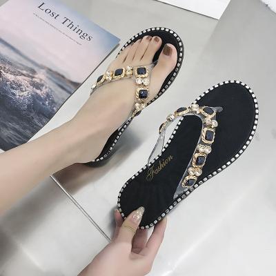 China Light Summer Hot Selling Women Girls Fashion Glitter Rhinestone Rhinestone Flip Flop Beach Slipper Sandals for sale