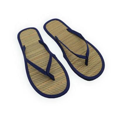 China Women And Men Sandals Straw Flip Flops Summer Lightweight Flat Slipper for sale