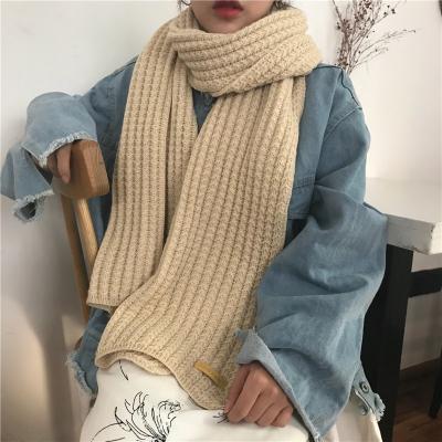 China Hot Selling Amazon Flexibility Color Autumn Winter Multi Warm Woman Acrylic Knitted Scarf for sale