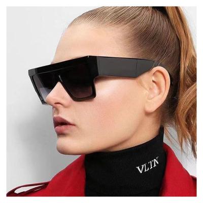 China Wholesale Custom Square Logo Unisex Oversized Flat Top Comfort Wide Temple Sunglasses for sale