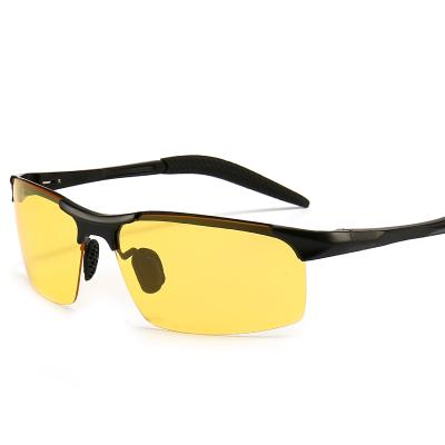 China Magnetic Aluminum Polarized Photochromic Recycling Sunglasses Night Vision Glass Frame Myopia for sale