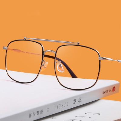 China New Arrived Double Bridge Optical And Frame Spectacle Vintage Metal Eyeglasses Large Optical Frame Glasses For Men for sale