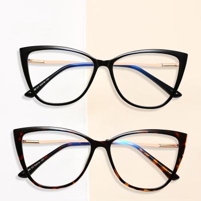 China Hot Selling Fashion Optical Eye Glasses And Frame Reading Retro Anti Blue Light TR90 Cateye Glasses Women Eyeglasses for sale