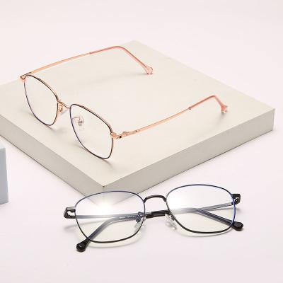 China Good Quality Soft Safe Hot Selling Unisex Square Frames Eyewear Gold Metal Eye Glass Frames for sale