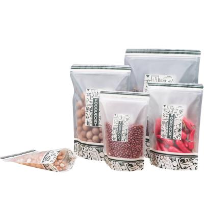 China Custom Printing Moisture Proof Zipper Lock Eco - Friendly Resealable Holder Bags Packaging Set With Clear Window for sale