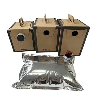 China Recyclable bag in box aluminum foil tap valve plastic bag in box for liquid with tap valve for sale