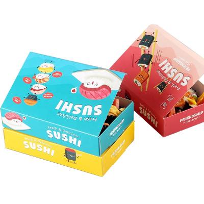 China Custom Disposable Catering Box Paper Disposable Sushi Food Packaging Box for sale