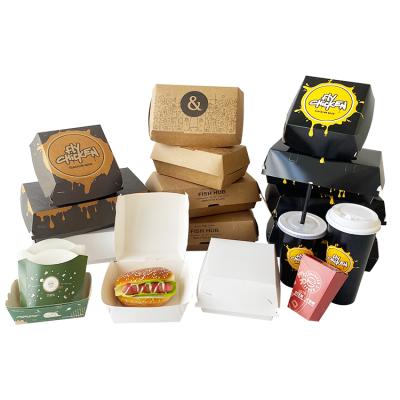 China Printed Biodegradable High End Custom Fry Burger Takeout Packaging Box for sale