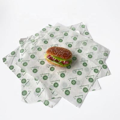 China Brown Greaseproof Custom Printed Biodegradable Food Wrapping Paper Eco Burger Sandwich Wrapping Paper for sale