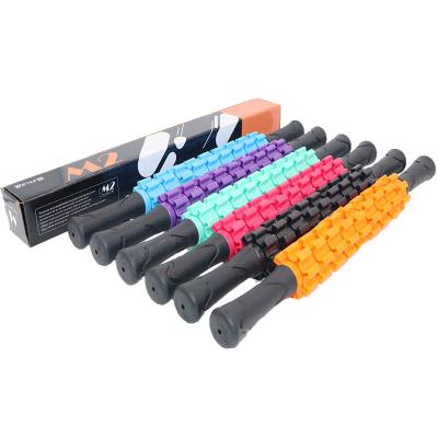 China 2020 Muscle Relaxation Fitness Exercise Therapy Pain Relieve Relaxation Yoga Roller Stick Back Massager With Box for sale