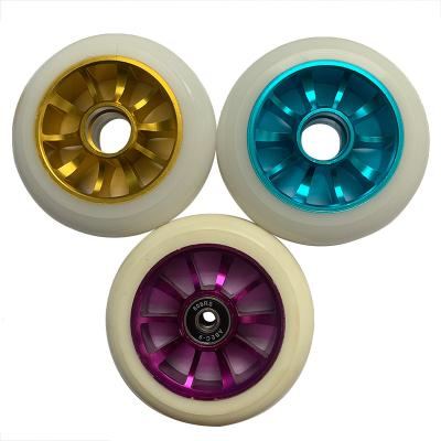 China Hot Selling Kids Scooters Core Skateboard Wheel Skate Wheel PU Aluminum Scooter Wheels for sale