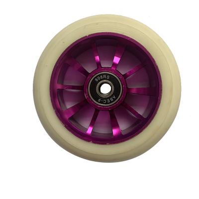 China Children's Scooters Most Popular Wheels Accessories LED Flashing PU Wheels With Supporting PU Skateboard Wheel for sale