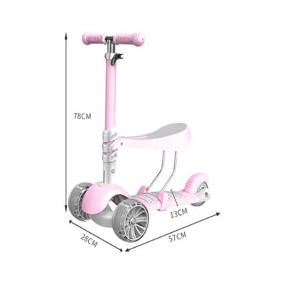 China 3 Wheel China Factory Direct Selling Custom Detachable Custom Hot Cute Pink Pedal Kick Skate Moving Skate Kids Scooter For Kids for sale