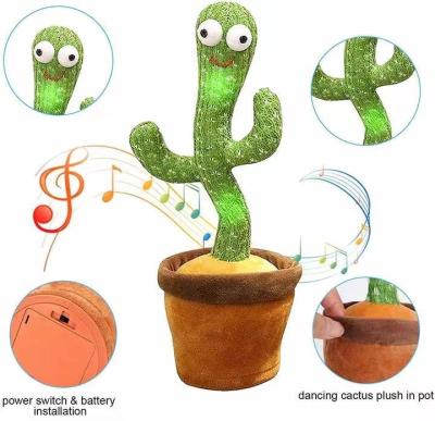 China New Gifts Hot Selling Dancing Talking Cactus Novelty Plush Learning Toys With LED Light Singing Toy Cactus Dancer Wavy for sale