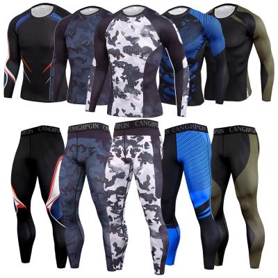 China Factory Wholesale Men's Breathable Quick-drying Fitness Sets Tight-fitting Training Suit High-stretch Sports Loungewear for sale