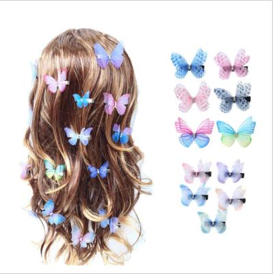 China High Quality Fashion DIY Gauze Butterfly Hair Clips Single Multi Stereo Double Contracted Hairpin Hair Styling Tools Accessories for sale