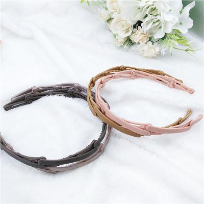 China High Quality Plastic Fashion Frosted Wide Headband Hair Band Head Wear Framing Hair Accessories For Woman Satin Covered Resin Headbands for sale