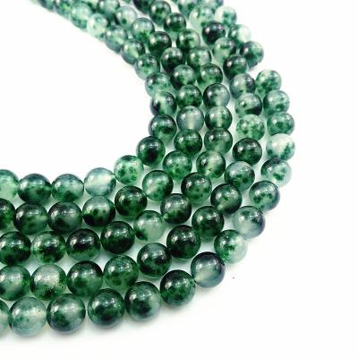 China Factory Wholesale High Quality Green Chalcedony Round Glass Seed Beads Natural Stone Bead Accessories Jewelry for sale