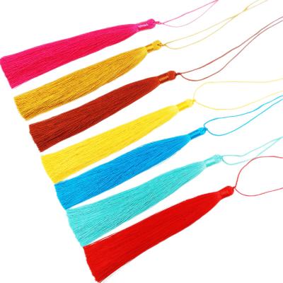 China High Quality Factory Supply 15cm Thin Yarn Colorful Earring Tassels Chinese Knot Tassels For Beach Umbrella Clothes for sale