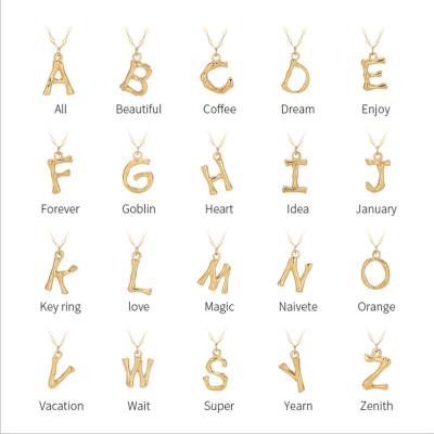 China 26-Letter High Quality Titanium Alphabet Necklace Steel Gold Chain Pendant Necklaces Minimalist Beautiful Jewelry for sale