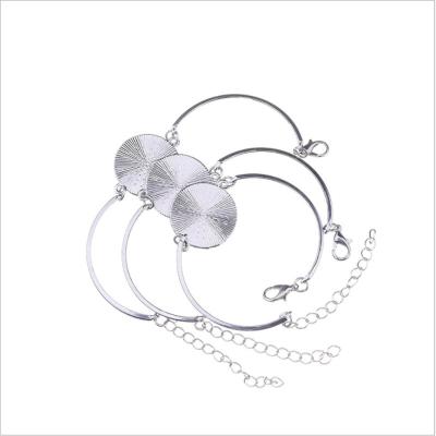 China High Quality 20mm Round Time Alloy Gem Bottom Support Bracelet Chain DIY Jewelry Accessories Manufacturers Wholesale for sale