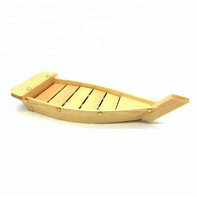 China Viable Simple Wooden Japanese Sushi Tray Sashimi Serving Boat Plate for Home or Restaurant for sale