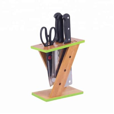 China Viable Cheap Bamboo Knife Blocks, Kitchen Scissor Holder Wholesale for sale