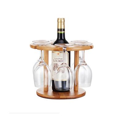 China Viable Wholesale Bamboo Wine Rack and Holder Glass Rack for sale