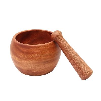 China Small and large size viable high quality wooden mortar and pestle set for sale